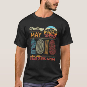 T-shirt 4 Ans Vintage 2018 Edition Limitée 4E Anniversaire