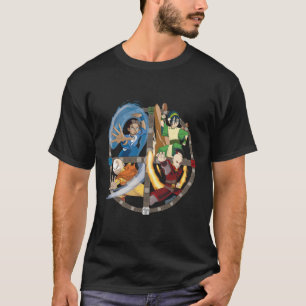 T-shirt 4 Bandes En 4 Quadrants D'Un Cercle