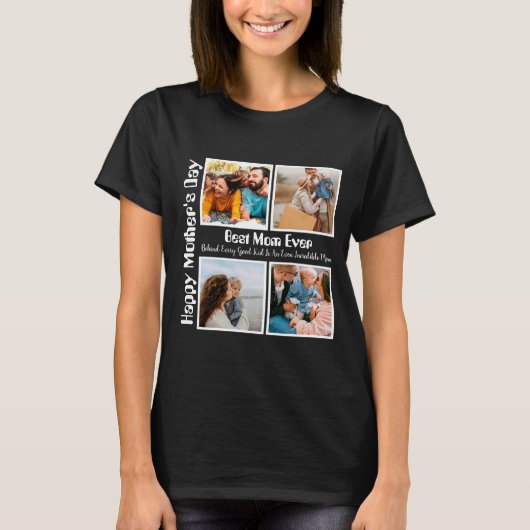 T-shirt 4 Collage photo Meilleure maman jamais (Devant)