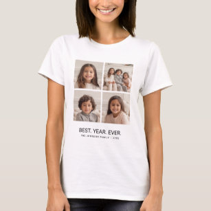 T-shirt 4 Collage photo minimaliste - Meilleure année jama