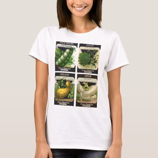 T-shirt 4 conceptions d'art Étiquette de paquets de semenc (Devant)