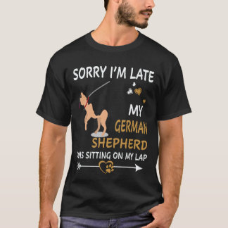 T-shirt 4 Désolé d'être en retard Mon berger allemand étai