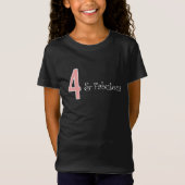 T-Shirt 4 et fabuleux 4e anniversaire rose blanc noir (Devant)