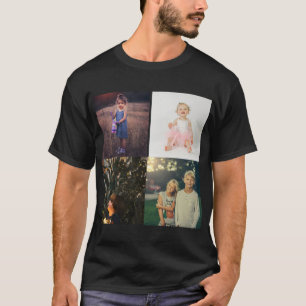 T-shirt 4 Family Photo Collage Personnalisé Moderne