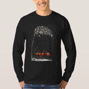 T-shirt 4 Flamants Écharpe Hiver Arbre de Noël Xmas Neigeu