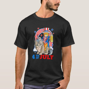 T-shirt 4 H Du Juillet Fête De L'Indépendance Du Chat Patr