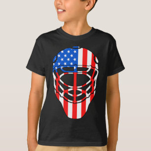 T-shirt 4 Juillet 4 Juillet Hockey Goalie Mask American Fl