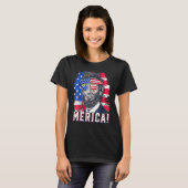 T-shirt 4 juillet Abraham Lincoln Lunettes de soleil Ameri (Devant entier)