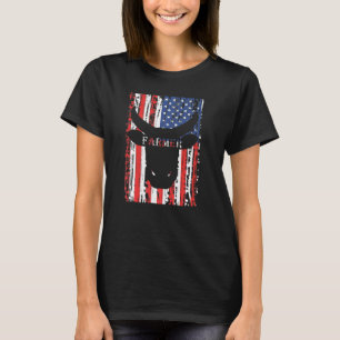 T-shirt 4 juillet agriculteur américain ferme vache tracte
