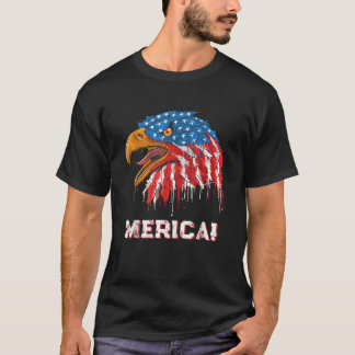 T-shirt 4 juillet Aigle Amérique pour hommes Merica Femmes