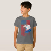 T-shirt 4 juillet Aigle et drapeau (Devant entier)