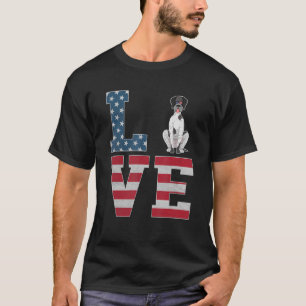 T-shirt 4 juillet Aimez Allemand Pointeur à cheveux court 