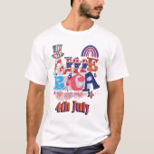 T-shirt 4 juillet America Independence Day Star Firecracke (Devant)