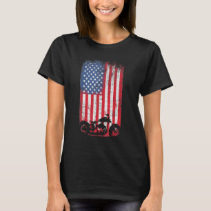 T-shirt 4 juillet Américain 4Juillet Moto Usa Fla