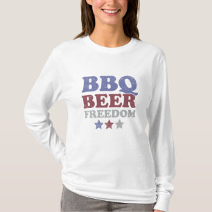 T-shirt 4 juillet Américain Drapeau Bbq Bière Liberté T-S