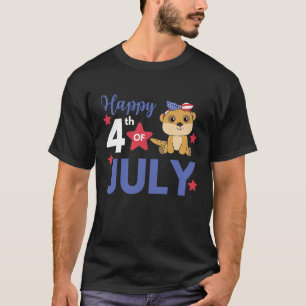 T-shirt 4 juillet Américain Meerkat Pour Enfants Cute Usa