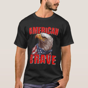 T-shirt 4 juillet American Bald Eagle Usa Drapeau Pays V