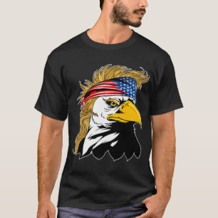 T-shirt 4 juillet American Eagle Mullet Patriotique Indépe
