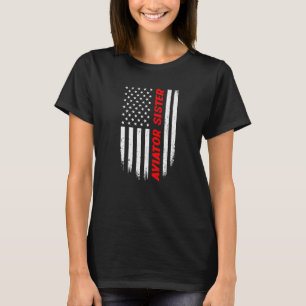 T-shirt 4 juillet American Flag Aviator Sister