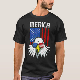 T-shirt 4 juillet American Flag Bald Eagle Mullet 4th Ju