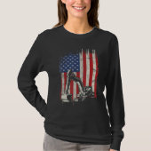 T-shirt 4 juillet American Flag Construction Backhoe Exc (Devant)