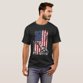 T-shirt 4 juillet American Flag Construction Backhoe Exc (Devant entier)