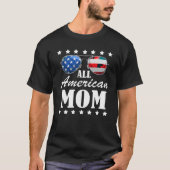 T-shirt 4 juillet American Mom Independence Day Patriot US (Devant)