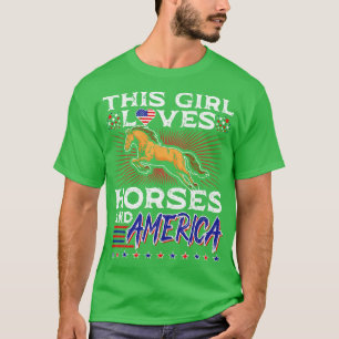 T-shirt 4 juillet Amérique Équestre équitation Patrio