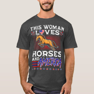 T-shirt 4 juillet Amérique Équestre équitation Patrio