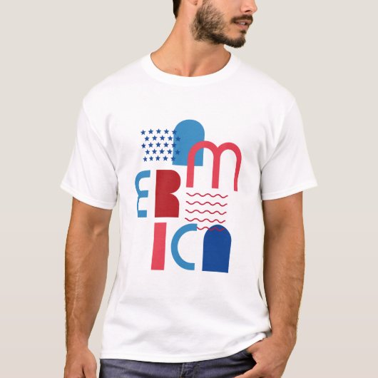 T-shirt 4 juillet Amérique géométrique (Devant)