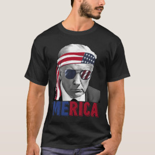 T-shirt 4 juillet Amérique Trump Amérique Drapeau américai