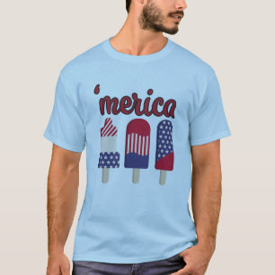 T-shirt 4 juillet amusante crème glacée Merica