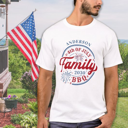 T-shirt 4 juillet BBQ Réunion familiale personnalisée