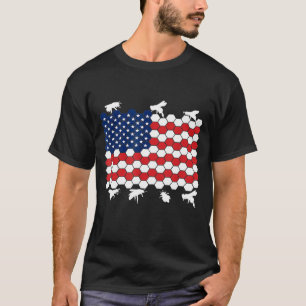 T-shirt 4 juillet Bee Beekeeper Us Drapeau Américain Juill