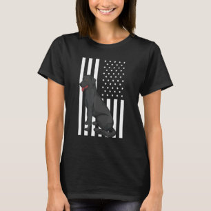 T-shirt 4 juillet Black Labrador Dog Owner Us Flag Blac