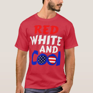 T-shirt 4 juillet Blanc Rouge Et Cool 8
