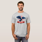 T-shirt 4 juillet Bold Eagle drapeau américain Couleurs (Devant entier)