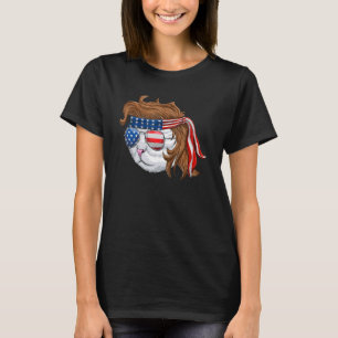 T-shirt 4 Juillet Cat Mulle Patriot Américain Maman Chat