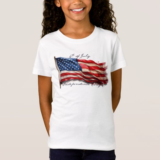 T-Shirt 4 juillet - Célébrer avec le drapeau américain (Devant)