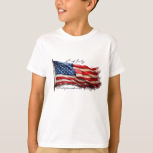 T-shirt 4 juillet - Célébrer avec le drapeau américain
