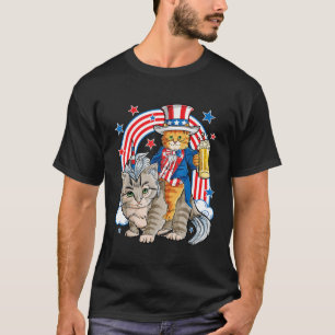 T-shirt 4 juillet chat Caticorn Unicorn Meowica W