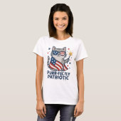 T-shirt 4 juillet chat Purr-parfaitement patriotiq (Devant entier)