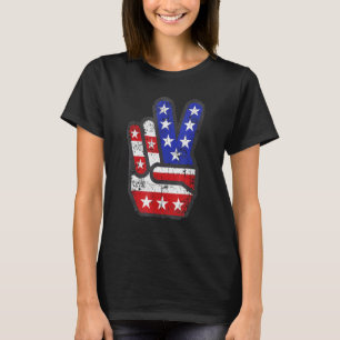 T-shirt 4 juillet Chemise Drapeau de Paix Symbole de Paix