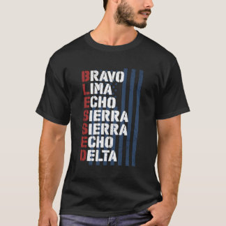 T-shirt 4 juillet Christian Béni Patriotique Militaire A