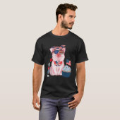 T-shirt 4 juillet Cochon Animaux de ferme Usa Drapeau Patr (Devant entier)