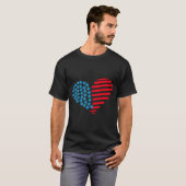T-shirt 4 juillet coeur (Devant entier)