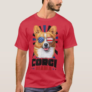 T-shirt 4 juillet Corgi Mama