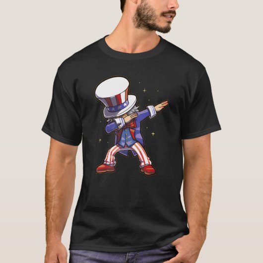 T-shirt 4 juillet Dabbing Patriotique Sam Freedom Oncle R (Devant)