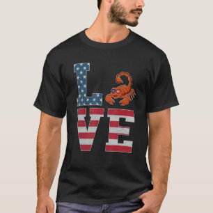 T-shirt 4 juillet Décor Patriotic Love Scorpion American