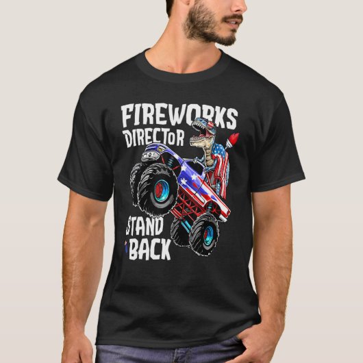 T-shirt 4 juillet Directeur des feux d'artifice Rex Monste (Devant)